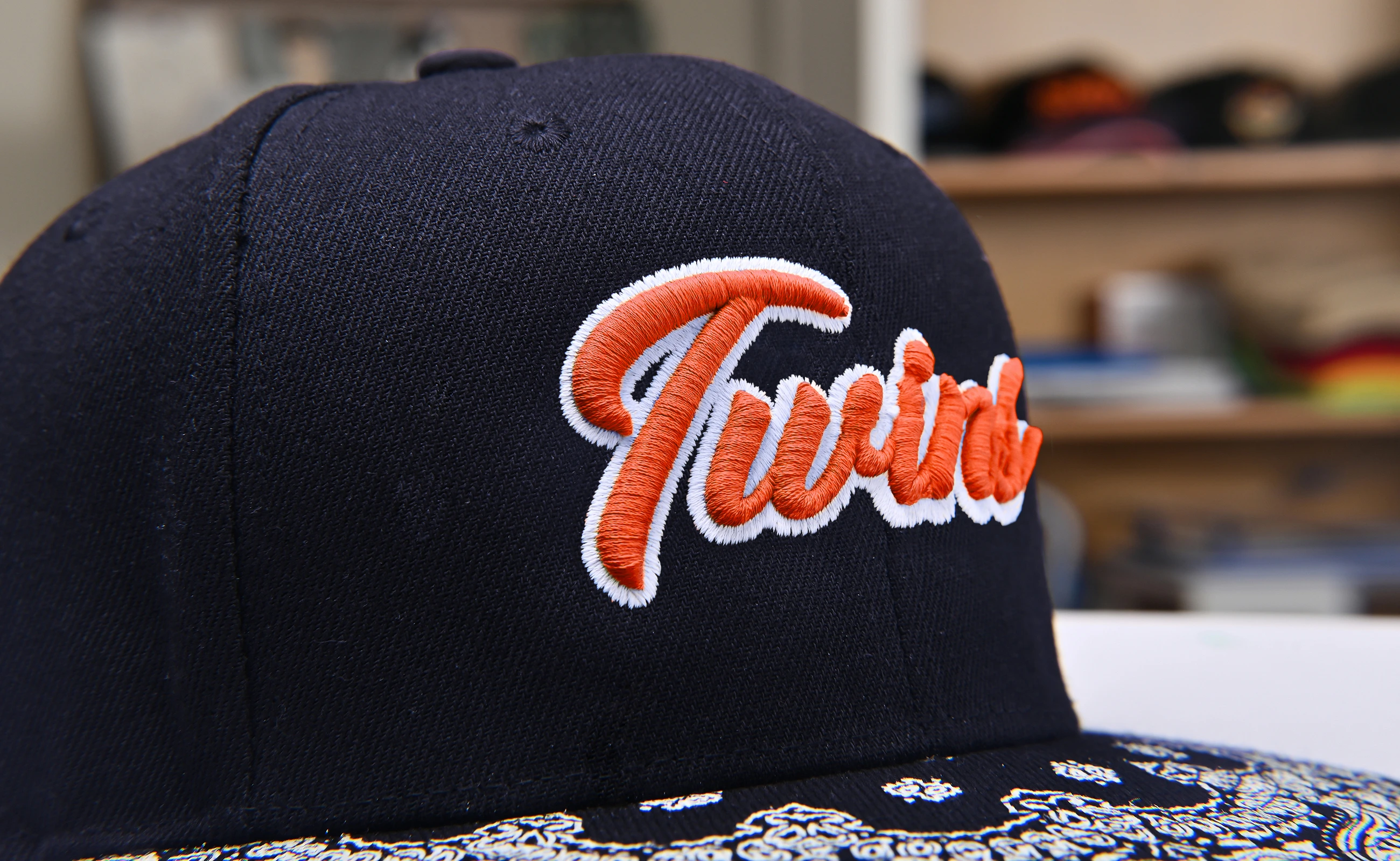 4mm foam hat embroidery using a BAi embroidery machine.