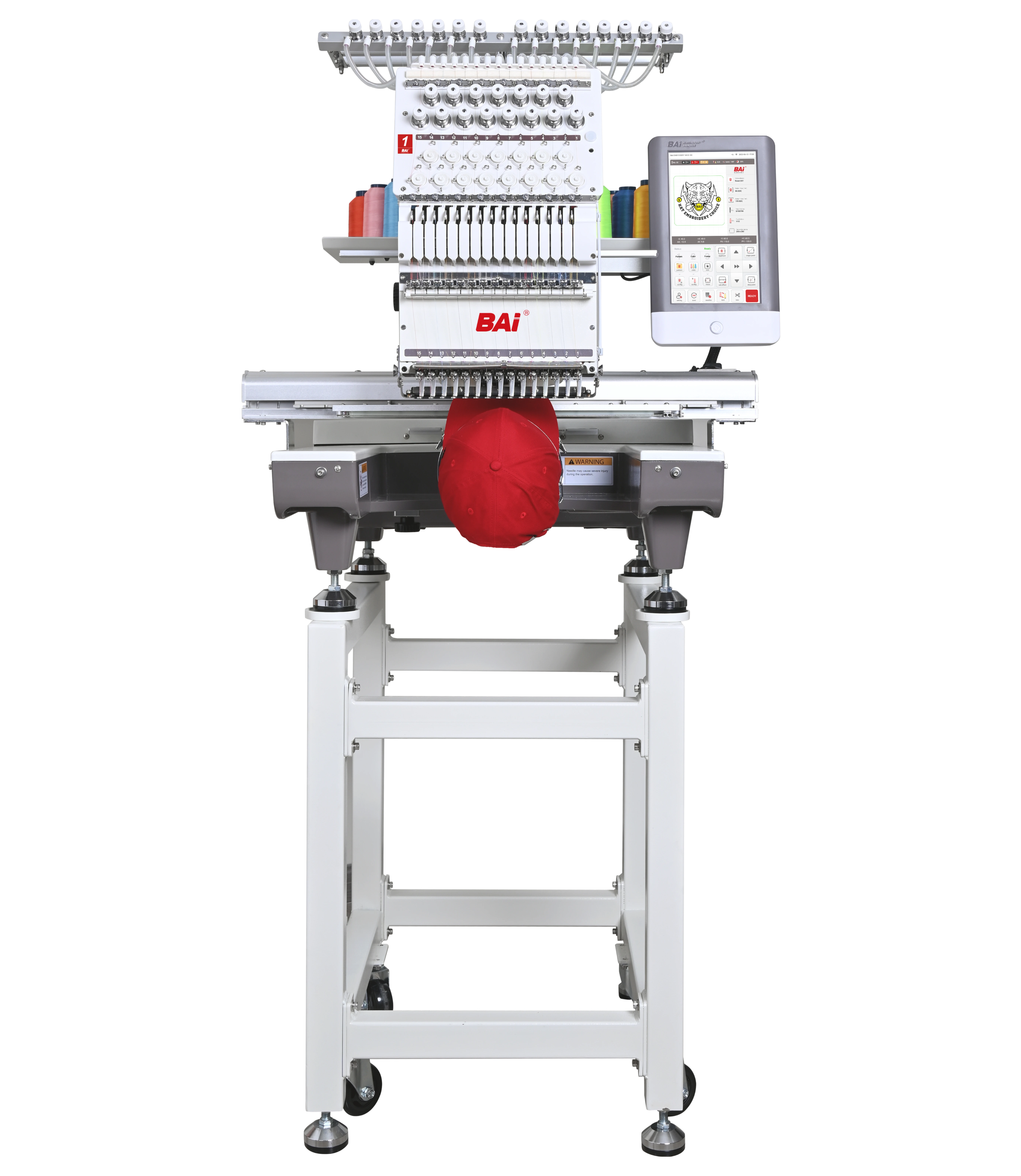 The Mirror embroidery machine showcasing its compact and modern design.